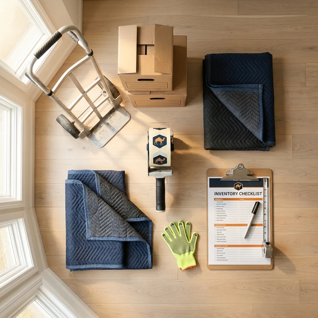 Professional moving supplies and packing materials layout for South Saint Paul residential relocations